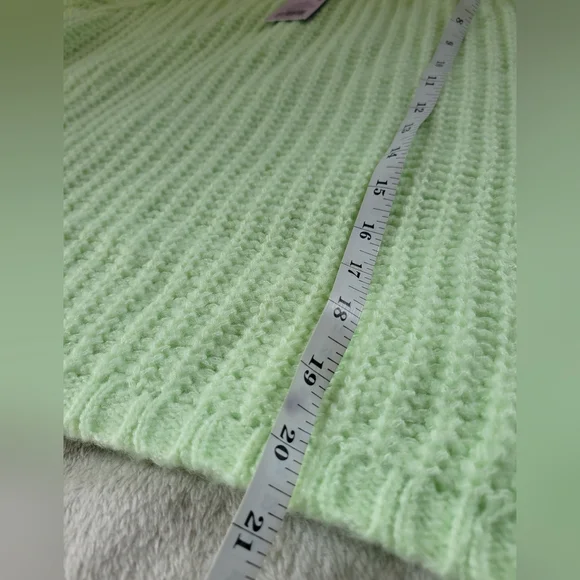 Wild Fable | NWT Oversized Bright Lime Green Lightweight Chunky Knit Sweater - Picture 9 of 12